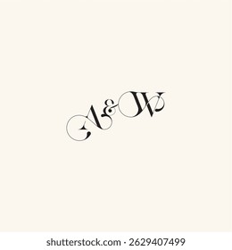 elegancy and beauty in one look WA with monogram concept letter wedding caligraphic logo