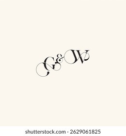 elegancy and beauty in one look WG with monogram concept letter wedding caligraphic logo