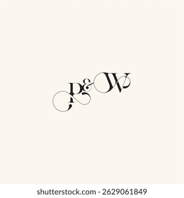 elegancy and beauty in one look WP with monogram concept letter wedding caligraphic logo