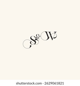 elegancy and beauty in one look WS with monogram concept letter wedding caligraphic logo