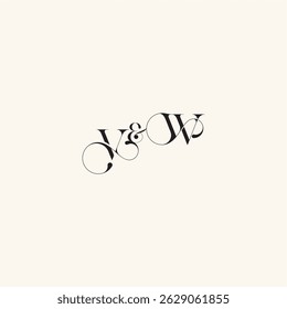 elegancy and beauty in one look WV with monogram concept letter wedding caligraphic logo