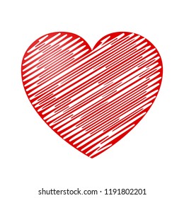 Elegancy hand painted red heart - vector