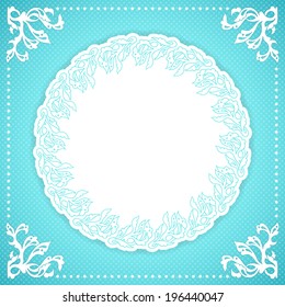Elegand turquoise vintafe floral frame