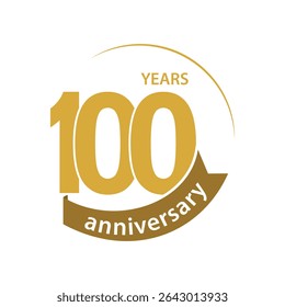 Elegant 100 years anniversary label vector