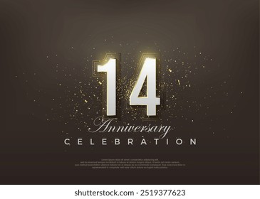 Elegant 14th anniversary number. premium vector backgrounds. Premium vector for poster, banner, celebration greeting.