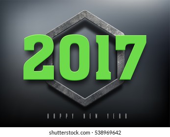 Elegante fondo tipográfico 2017 para la feliz celebración de Año Nuevo.