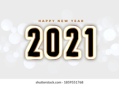 elegant 2021 white and gold happy new year background