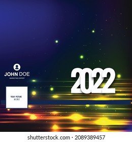 Elegant 2022 text happy new year holiday cover background