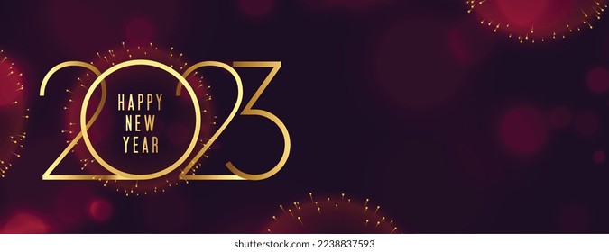 elegant 2023 new year celebration banner with firework bursting vector 
