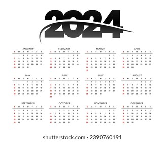 elegant 2024 event planner calendar template schedule yearly task vector