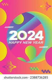 Elegant 2024 Holiday Sparkle: Modern Vector Art for Festive Celebration, Invitation, and Greeting Card Design