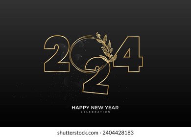 Elegant 2024 New Year background. Elegant festive banner with 3d text effect.