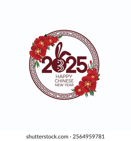 Elegant 2025 Chinese New Year Greeting Card  Year of the Rabbit Design
Modern Chinese New Year Card with Rabbit-Themed 2025 Design
2025 Year of the Rabbit Greeting Card with Golden Circular Bord