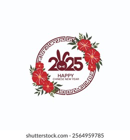 Elegant 2025 Chinese New Year Greeting Card  Year of the Rabbit Design
Modern Chinese New Year Card with Rabbit-Themed 2025 Design
2025 Year of the Rabbit Greeting Card with Golden Circular Bord