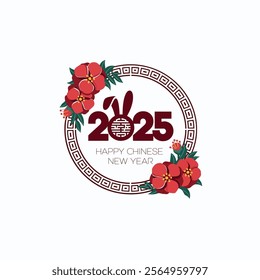 Elegant 2025 Chinese New Year Greeting Card  Year of the Rabbit Design
Modern Chinese New Year Card with Rabbit-Themed 2025 Design
2025 Year of the Rabbit Greeting Card with Golden Circular Bord