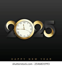 Elegant 2025 New Year Design. Luxurious New Year 2025 Greeting Vector illustration