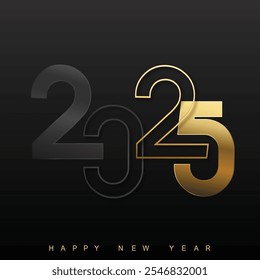 Elegant 2025 New Year Design. Luxurious New Year 2025 Greeting Vector illustration