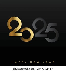 Elegant 2025 New Year Design. Luxurious New Year 2025 Greeting Vector illustration
