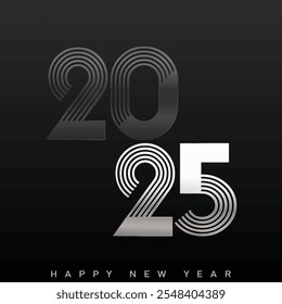 Elegant 2025 New Year Design. Luxurious New Year 2025 Greeting Vector illustration