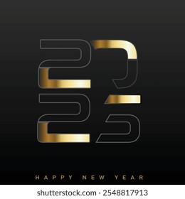 Elegant 2025 New Year Design. Luxurious New Year 2025 Greeting Vector illustration