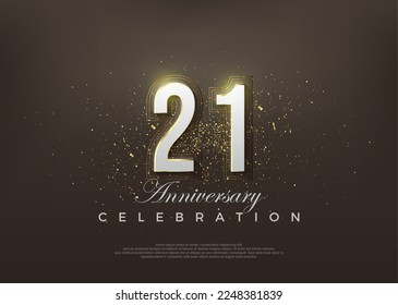 Elegant 21st anniversary number. premium vector backgrounds.