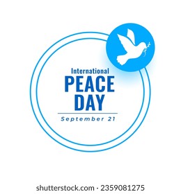 elegant 21st september world peace day wishes poster design vector