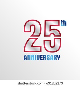elegant 25 year anniversary logo icon