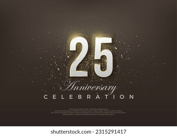 Elegant 25th anniversary number. premium vector backgrounds. Premium vector for poster, banner, celebration greeting.