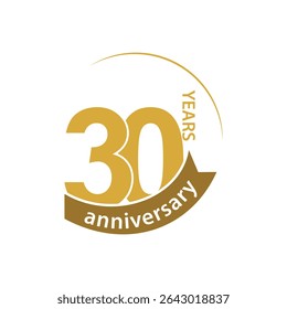 Elegant 30 years anniversary label vector