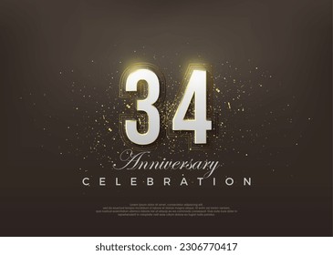 Elegant 34th anniversary number. premium vector backgrounds. Premium vector for poster, banner, celebration greeting.