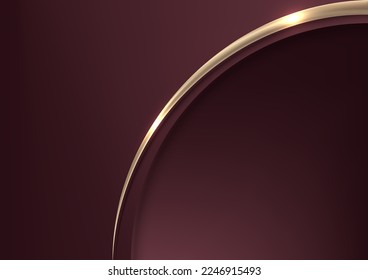 Elegant 3D abstract golden ribbon and curve lines on red background with space for your text. Luxury style. You can use for chinese new year and valentine day banner, card, poster, flyer, etc