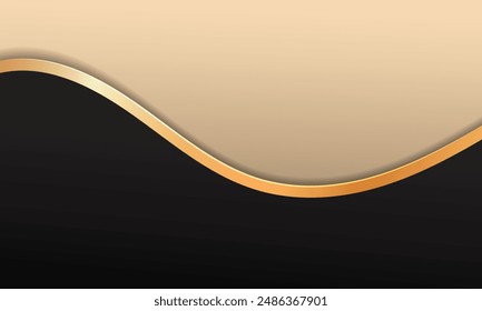 Elegant 3d background of curved luxury gold lines