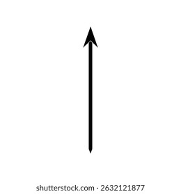 Elegant 3D Black Arrow Pointing Upward – Symbol of Business Growth, Success, and Forward Progress on a Clean White Background