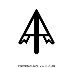 Elegant 3D Black Arrow Pointing Upward – Symbol of Business Growth, Success, and Forward Progress on a Clean White Background