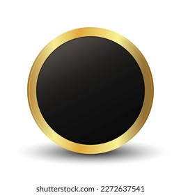Elegant 3d blank round gold badge icon vector illustration design