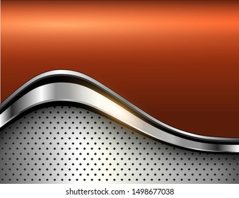 Elegant 3D business background, metallic vector design.