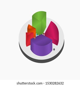 elegant 3d circle graph infographic