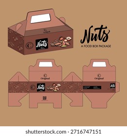 Elegant 3D Flat Nuts Box Packaging Template