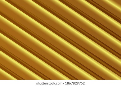 Elegant 3d gold stripes background. Abstract background with gold stripes texture. Gold stripy backdrop. Luxury concept. Abstract template geometric gold diagonal background. Vector illustration