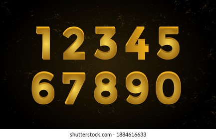 Elegante vector de números dorados 3d 