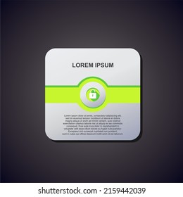 Elegant 3d infographic element aecurity system icon for website or digital design