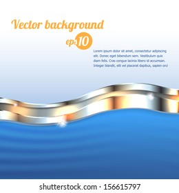 Elegant 3d metallic background, vector.