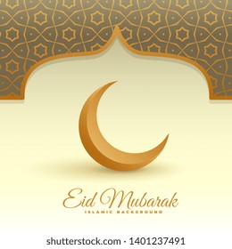 elegant 3d moon islamic eid mubarak background