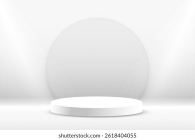 elegant 3d pedestal stand for award showcase vector