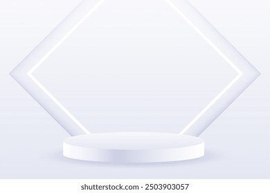 elegant 3d round pedestal background with blank space for scene creation vector