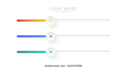 Elegant 3D Slider Bar UI in Light Mode. Simple, elegant, and minimalist. For website or apps design. Vector Illustration.	 svg