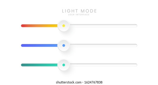 Elegant 3D Slider Bar UI In Light Mode. Simple, Elegant, And Minimalist. For Website Or Apps Design. Vector Illustration.	