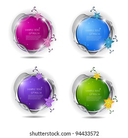 Elegant 3d Speech Bubbles with Flowers