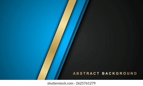 Elegant 3D style overlapping background with gold line texture. Modern background illustration, suitable for branding, packaging, business and advertising.