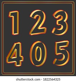 Elegant 3d themed text in red and gold against a dark backdrop.